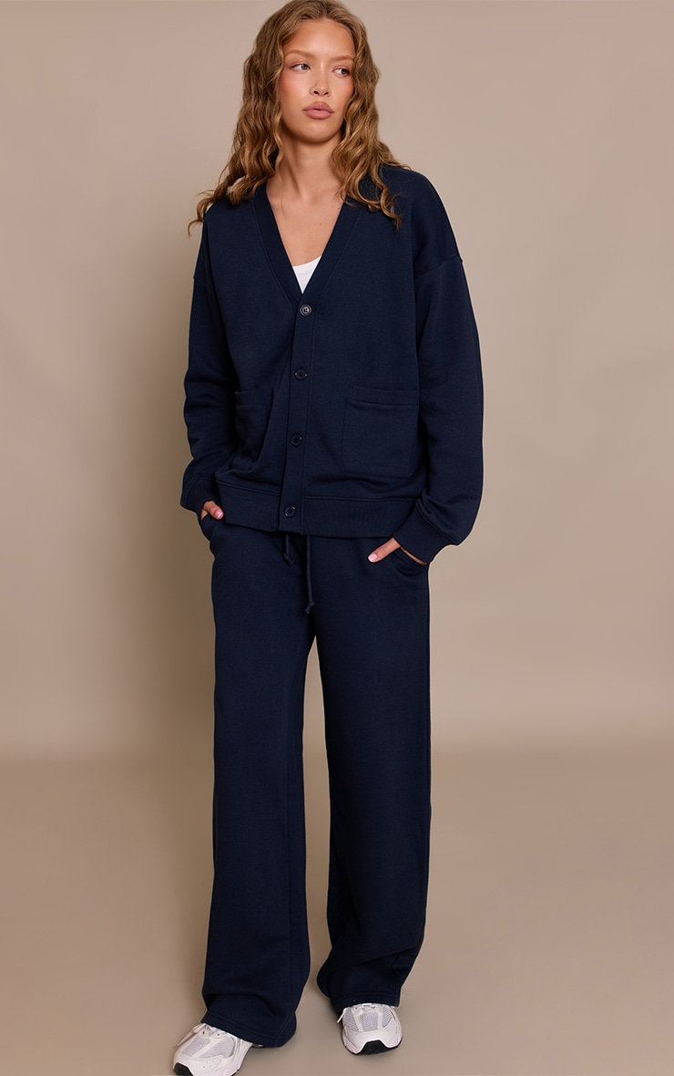 Navy Wide Leg Drawstring Sweatpants image 2