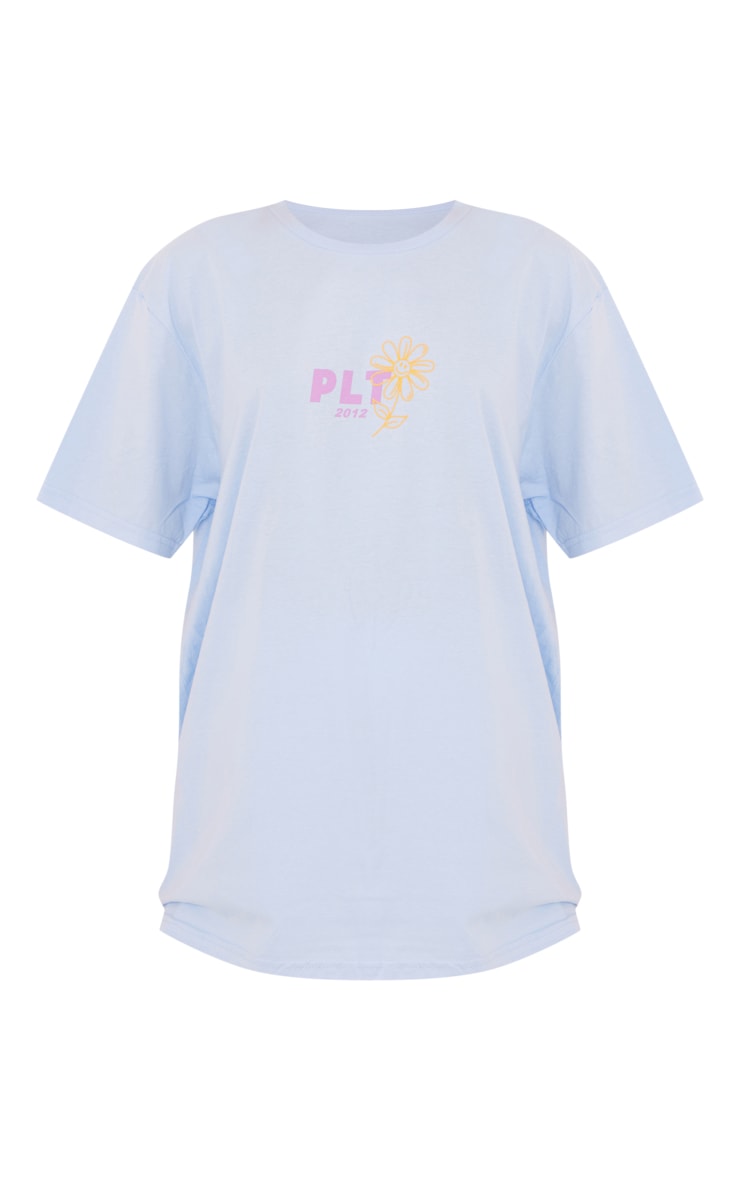 PRETTYLITTLETHING T-shirt bleu ciel imprimé fleur image 5