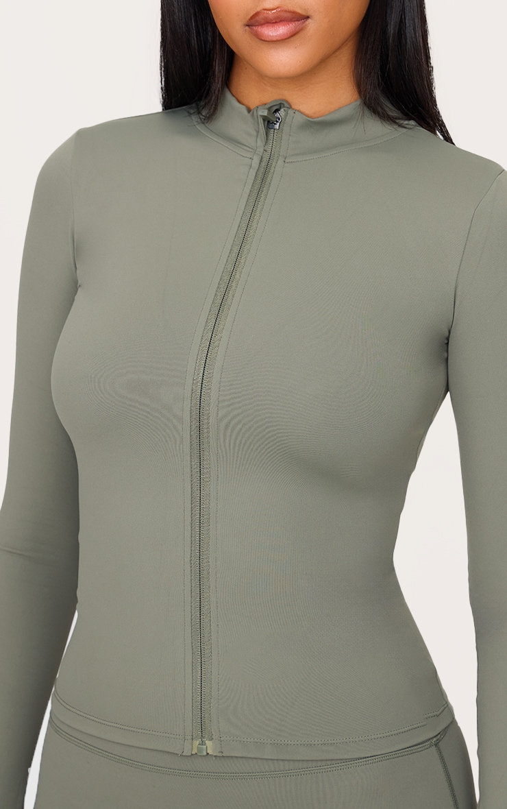 Tall Olive Basic Sculpt Zip Jacket image 4