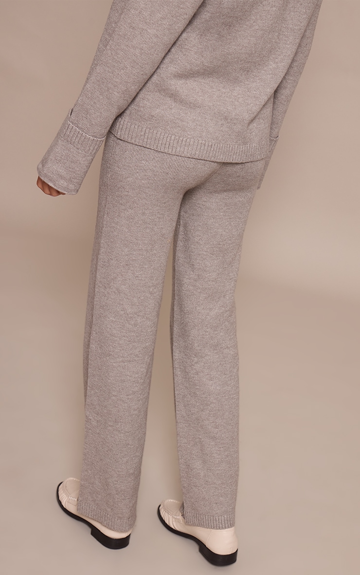 Soft Grey Wide leg Knit Pant image 3