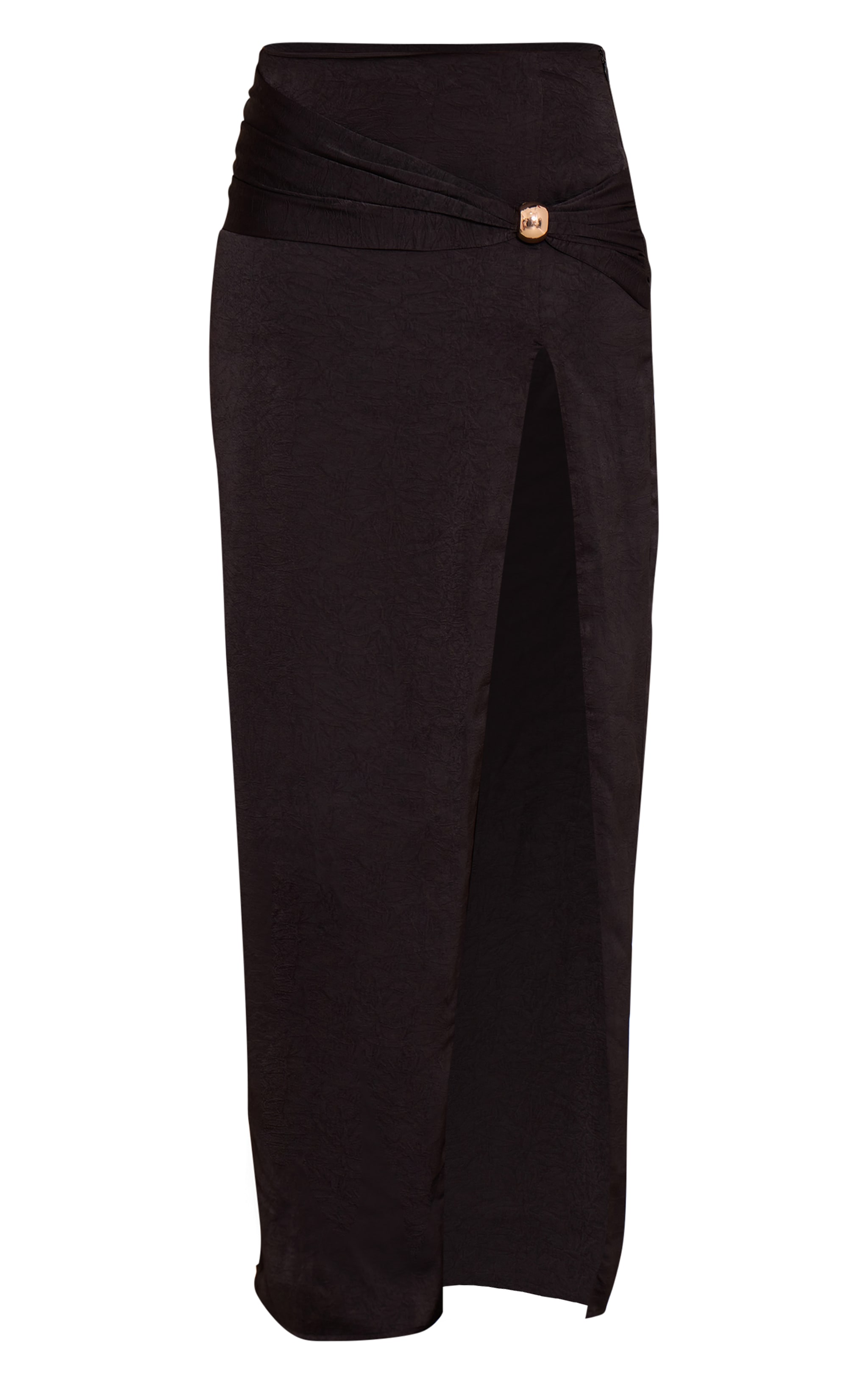 Tall Black Hardware Detail Split Detail Maxi Skirt image 5