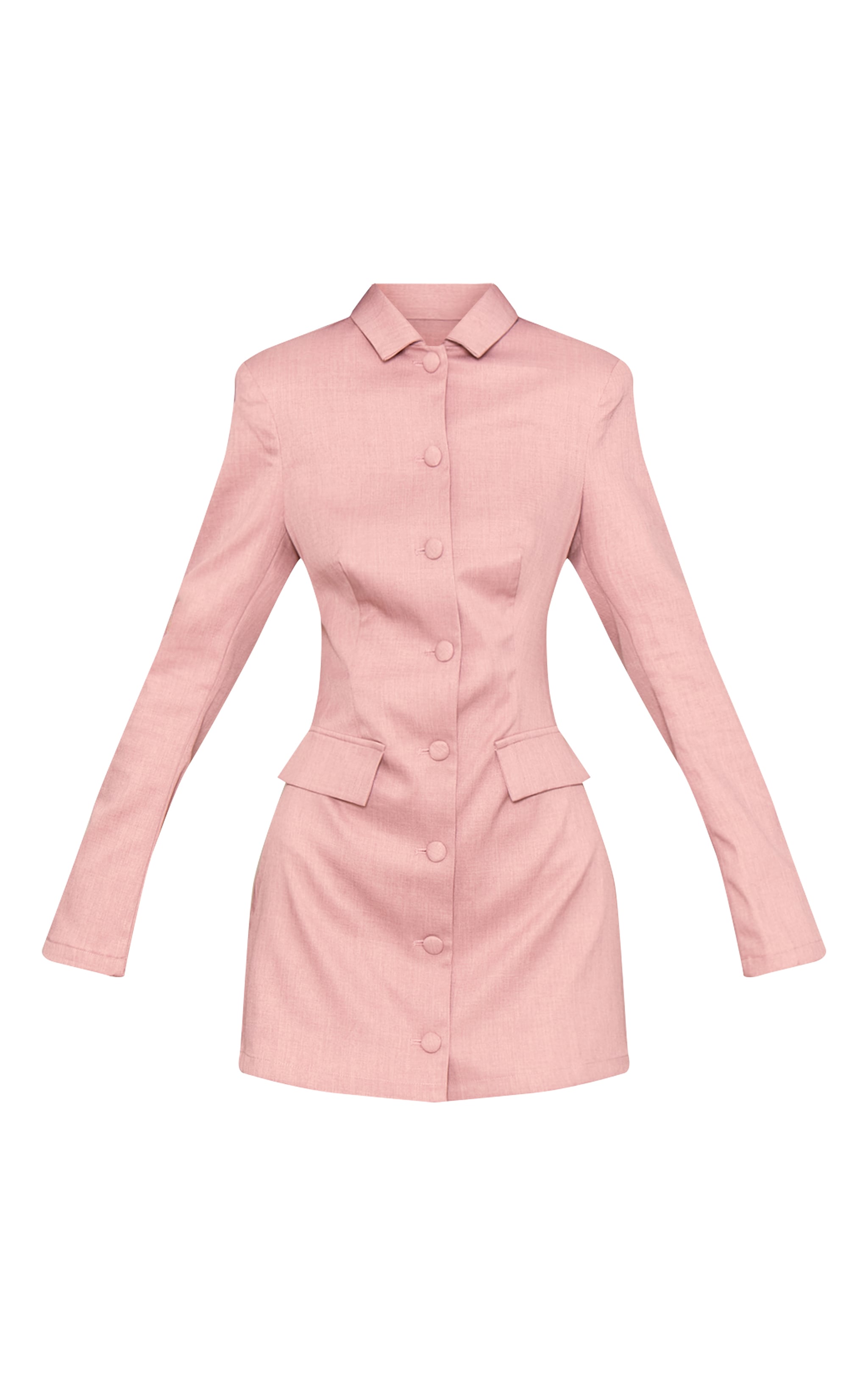 Mini robe de tailleur rose blush à boutons et poches image 5