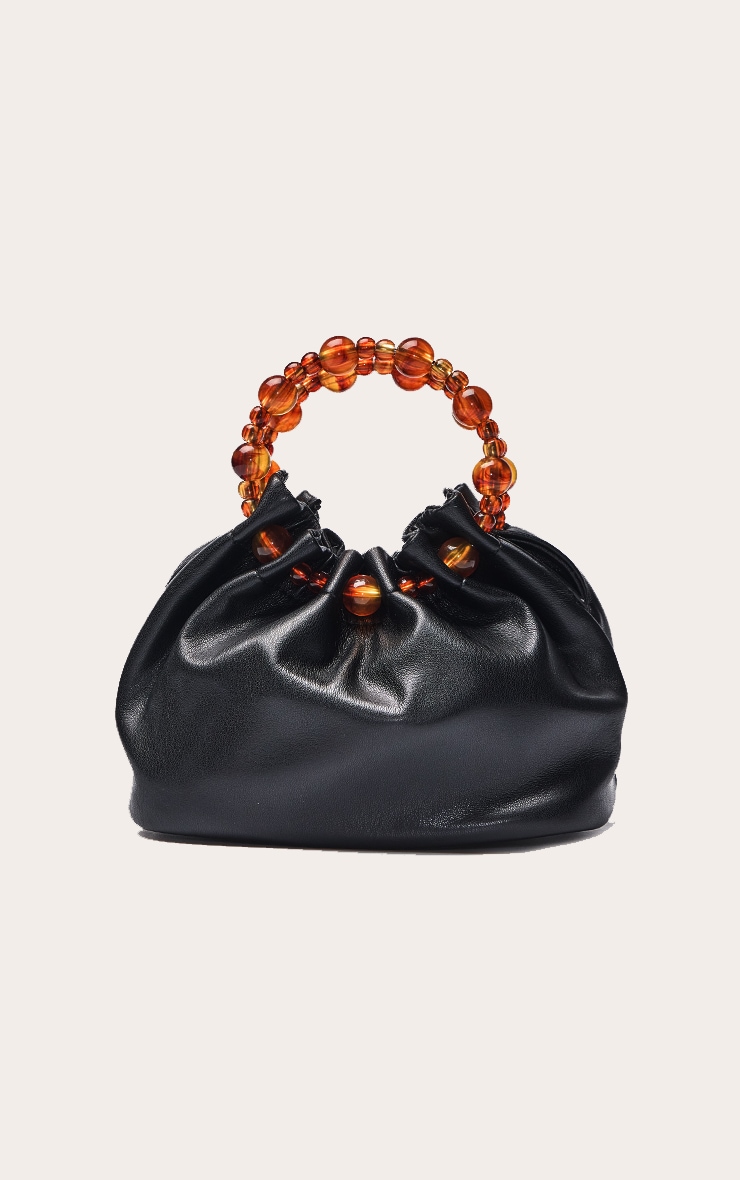 Black Tort Beaded Handle Grab Bag image 2