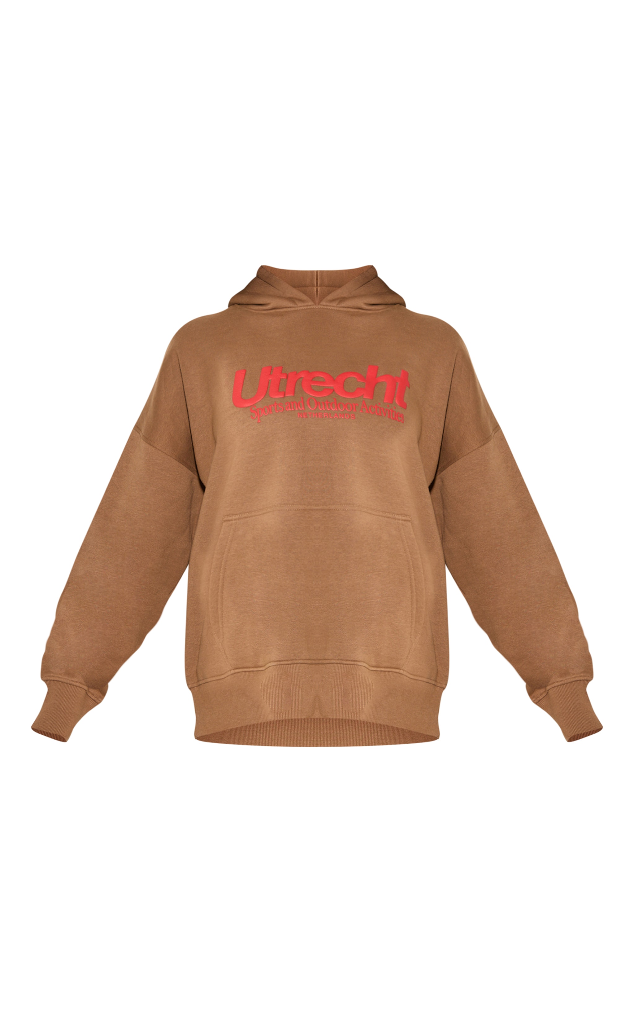 Hoodie oversize taupe imprimé boule "Sports" image 5