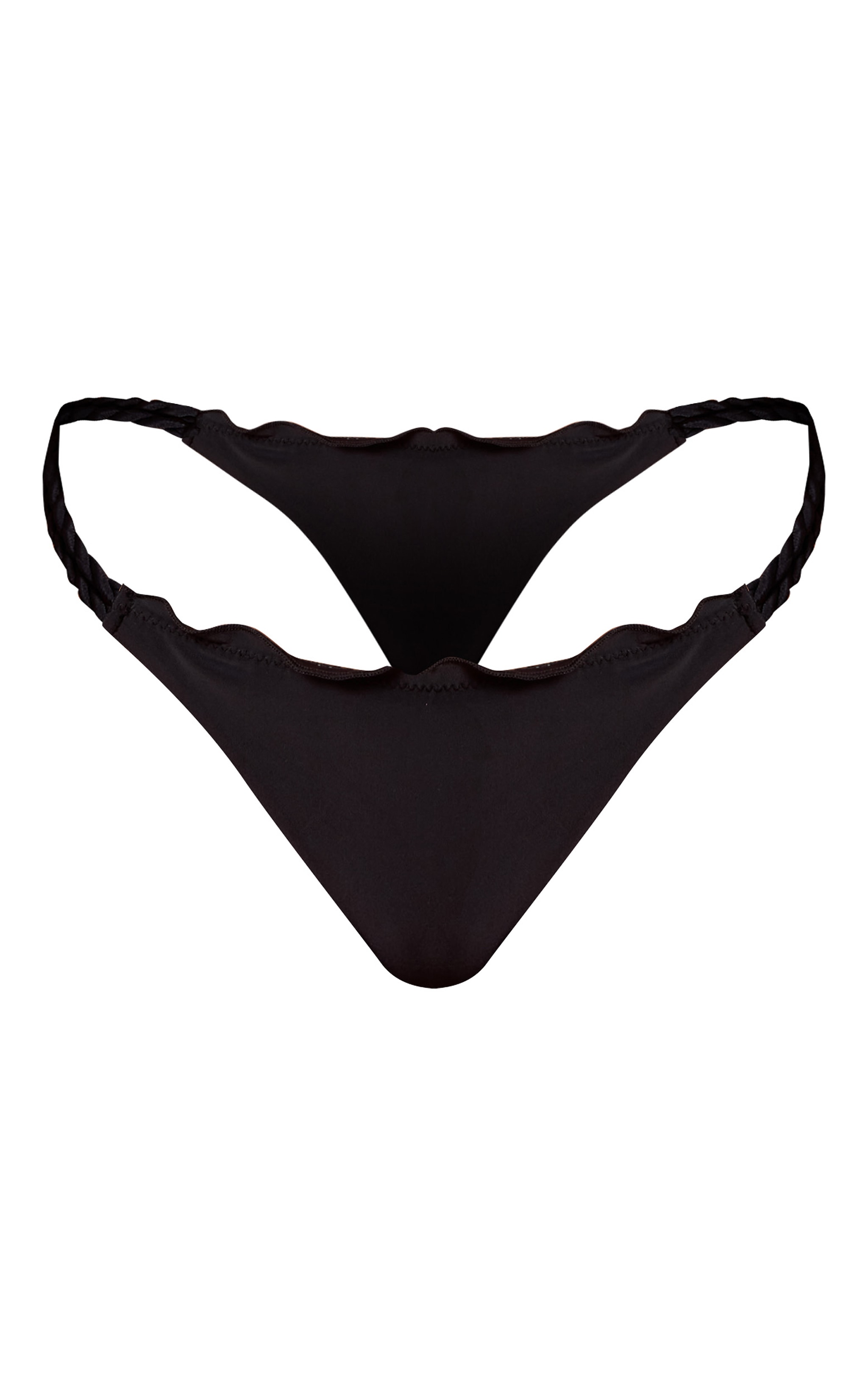 Bas de maillot de bain tanga noir à brides tressées image 5