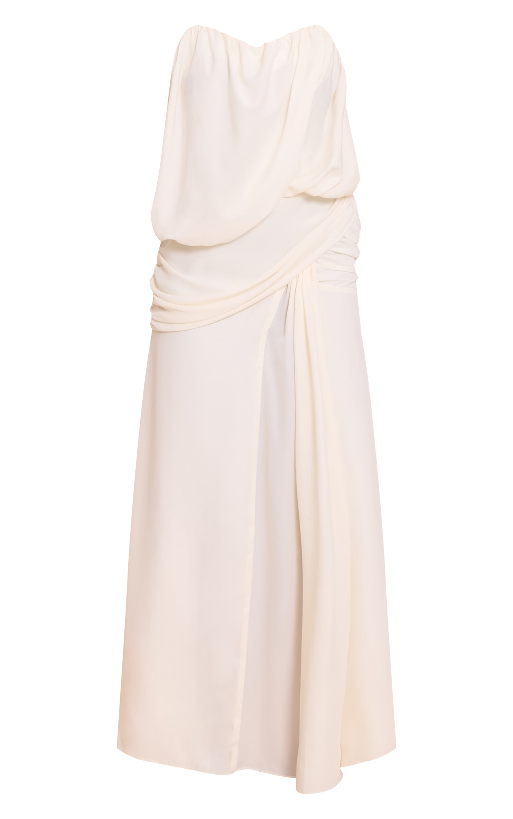 Cream Wired Bandeau Drape Maxi Dress image 5