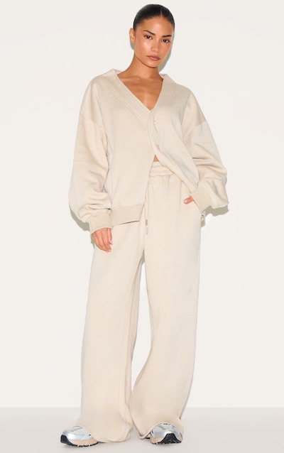 Petite Jogging large gris pierre à cordons ajustables