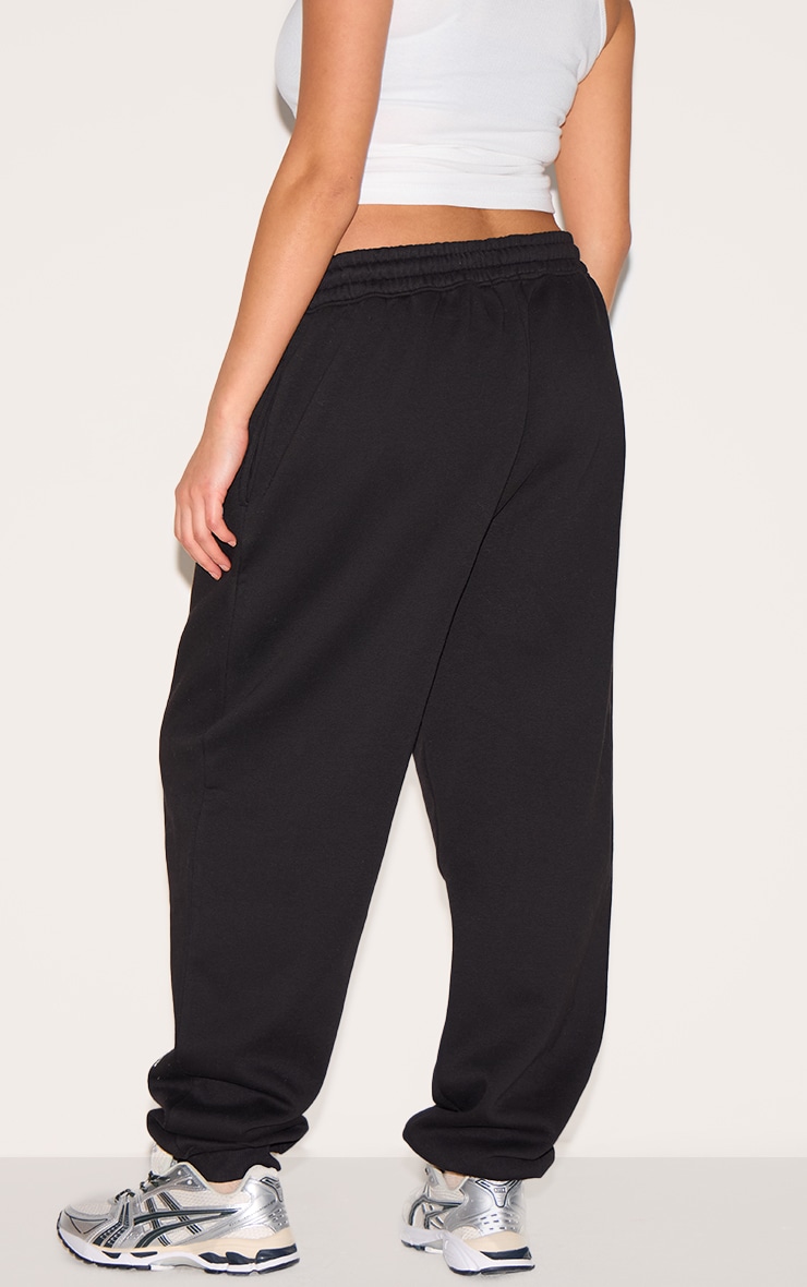 PRETTYLITTLETHING Plus Deep Black High Waisted Cuffed Joggers image 3