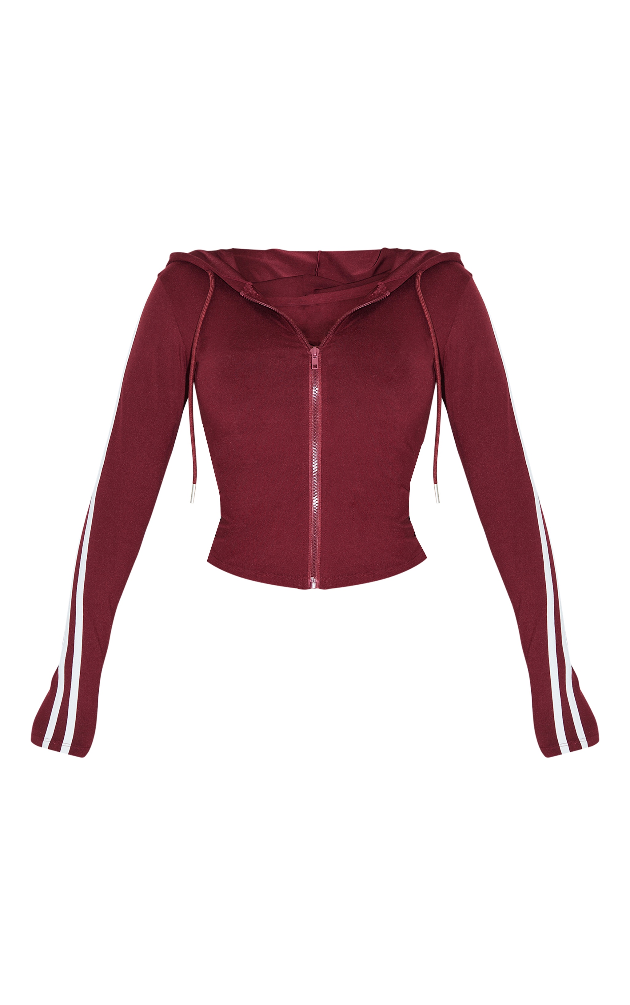 Shape Veste en Sculpt bordeaux zippée à capuche et rayures sur les côtés image 5