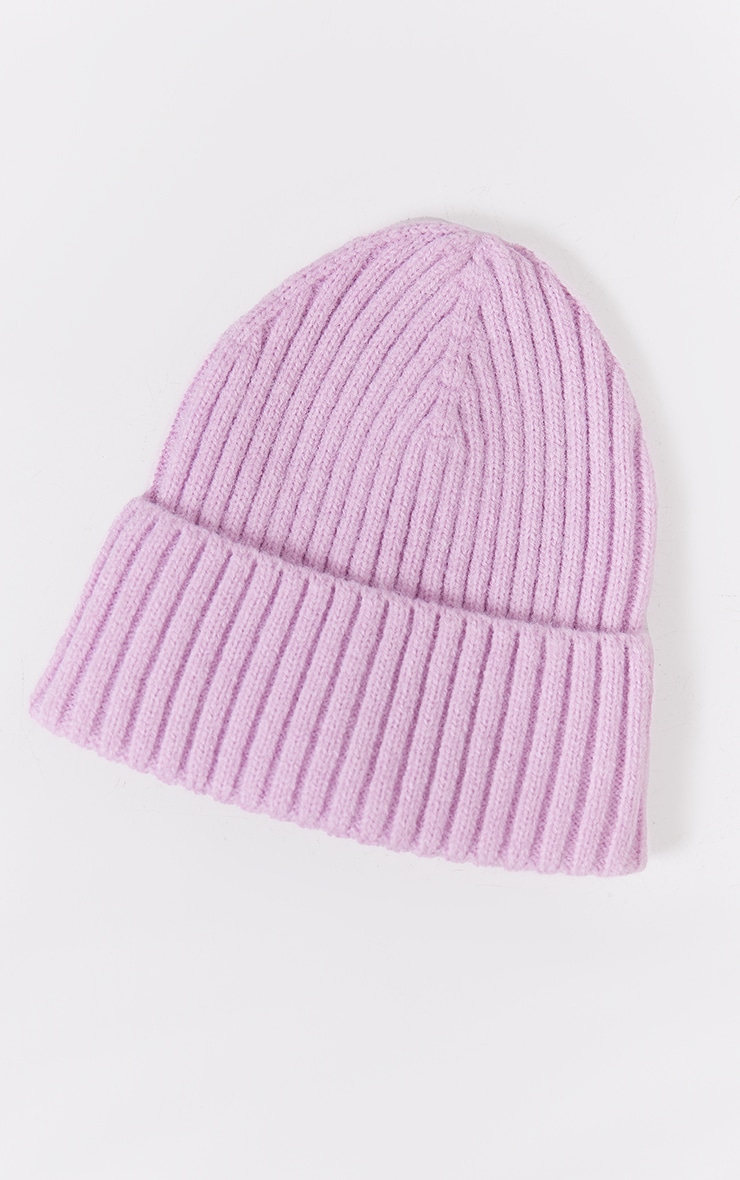 Pink Wide Rib Beanie Hat image 2