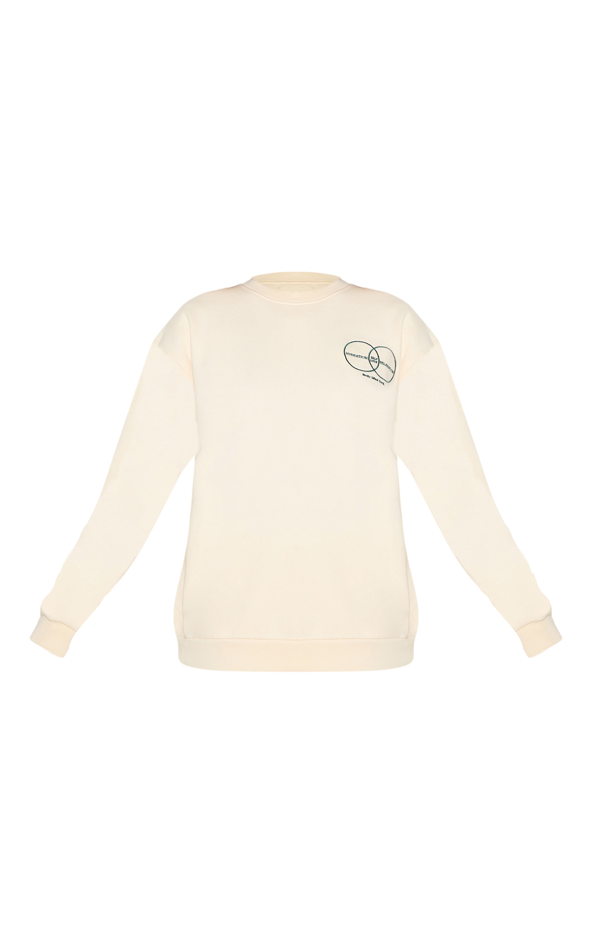 Cream Circle Wellness Premium Print Oversized Sweatshirt image 5