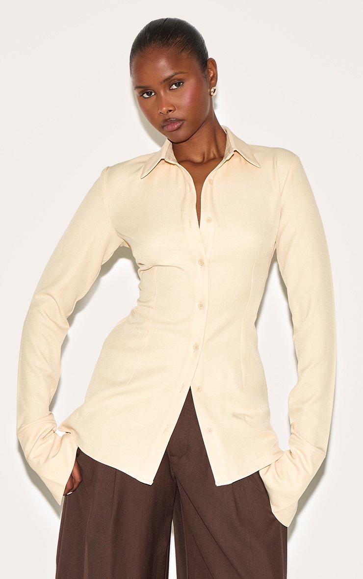 Butter Yellow Woven Fitted Shirt image 1