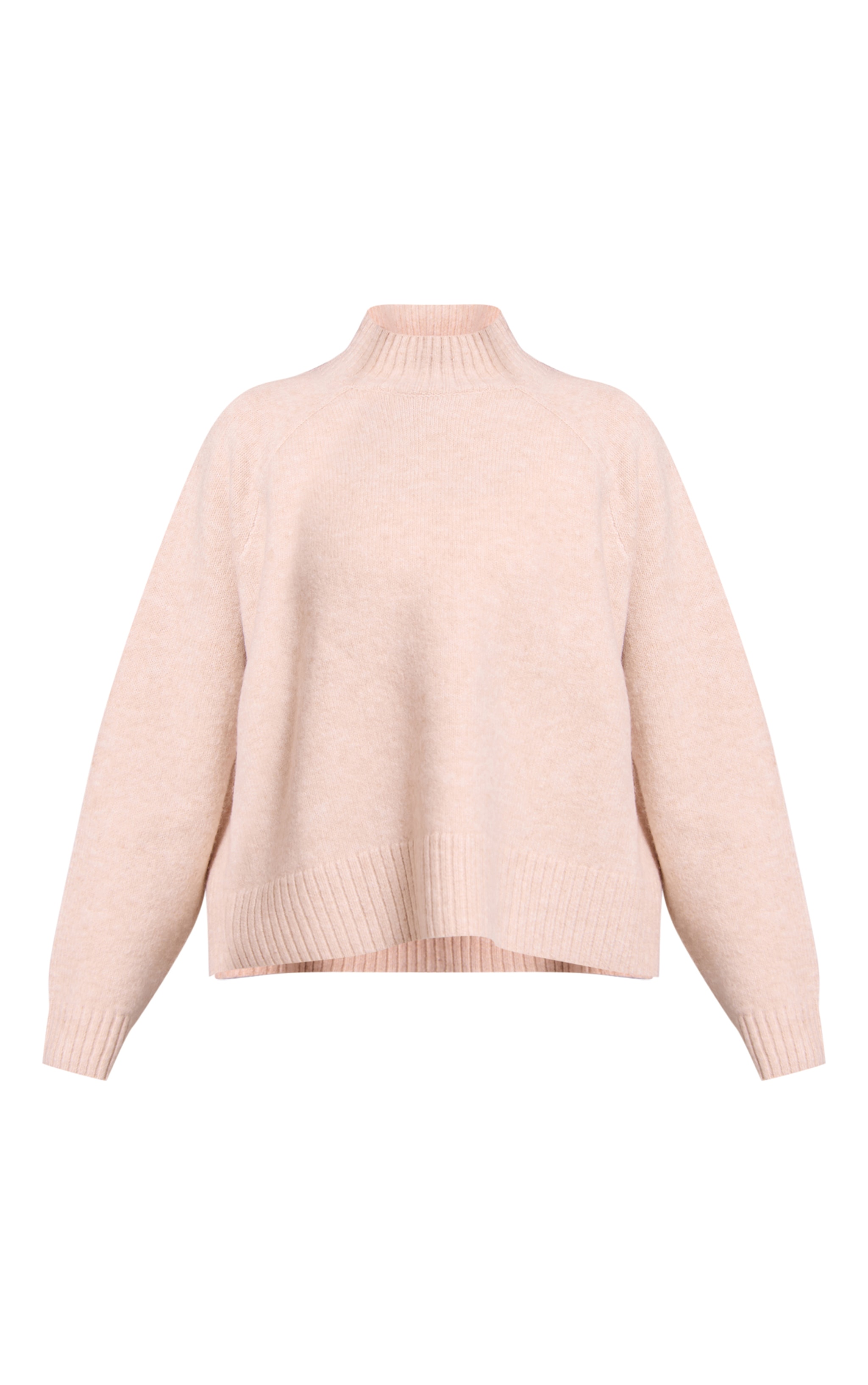 Petite Oatmeal Knit Turtleneck Sweater image 5