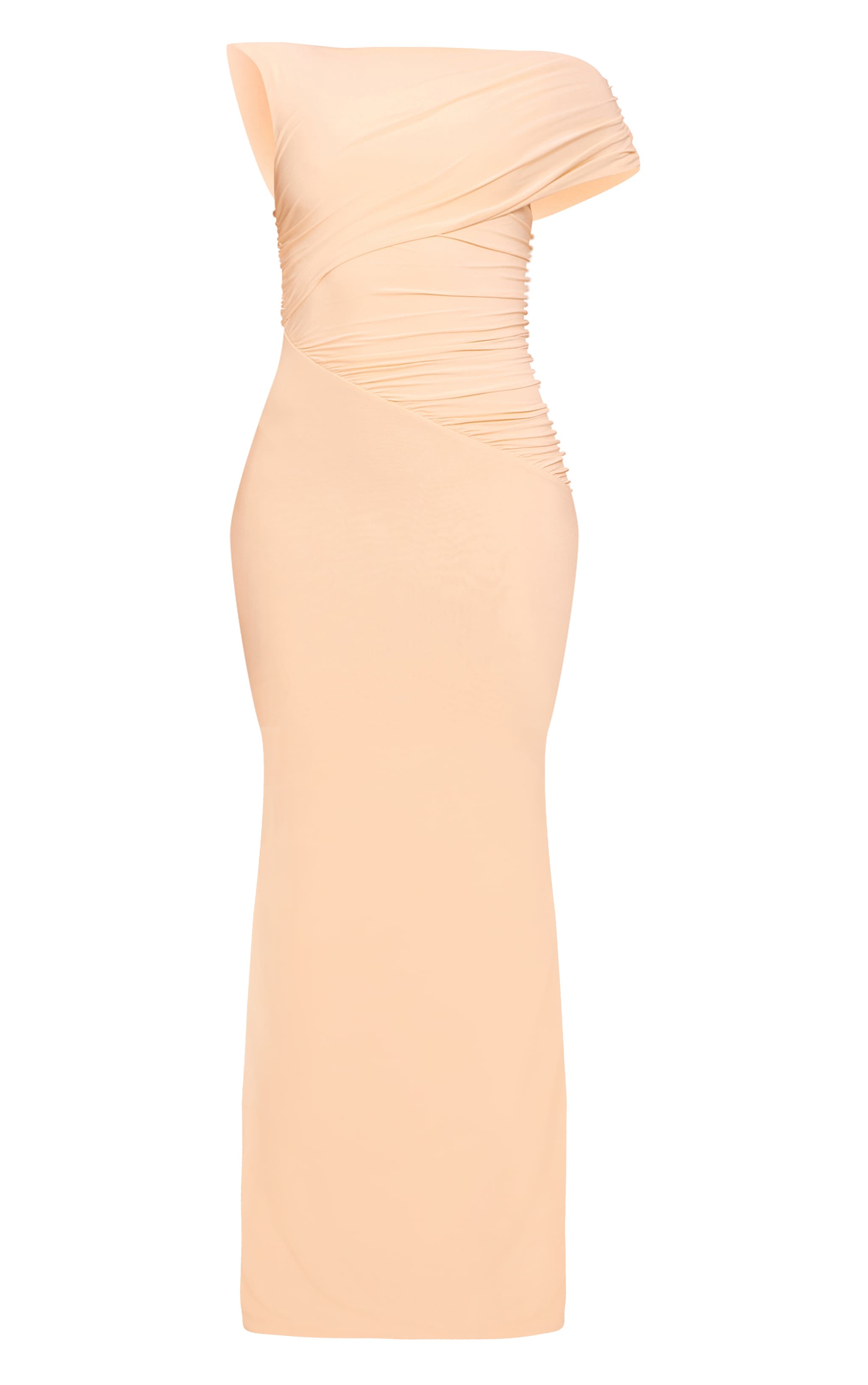 Tall Cream Double Layer Slinky Off Shoulder Drape Maxi Dress image 5