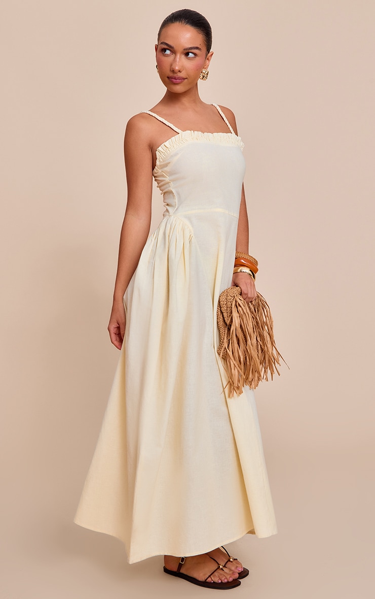 Lemon Braided V Waist Midaxi Dress image 3
