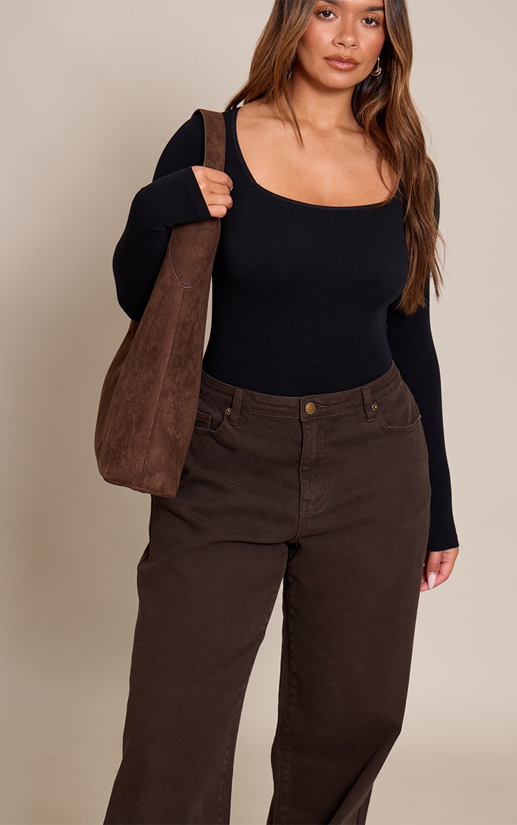 Shape Chocolate Wide Leg Denim Jeans image 4