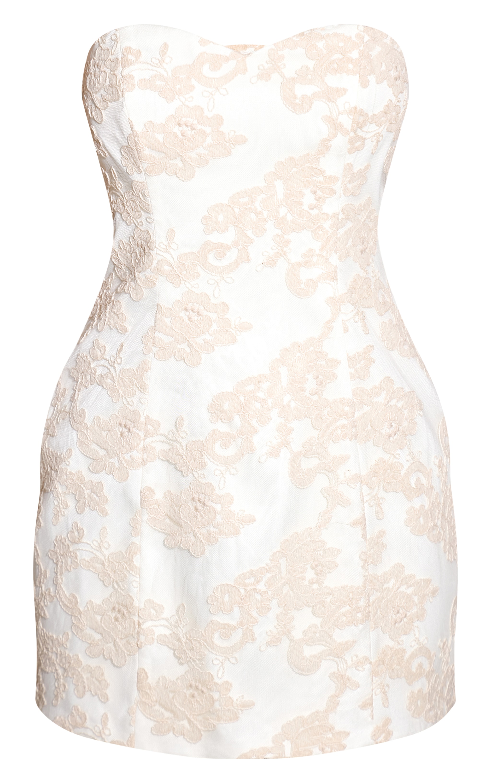 Mini robe moulante tissée crème à ornements image 5