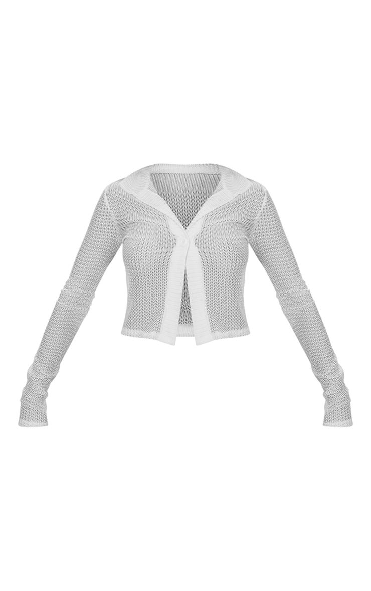 White Textured Button Fitted Shirt image 1