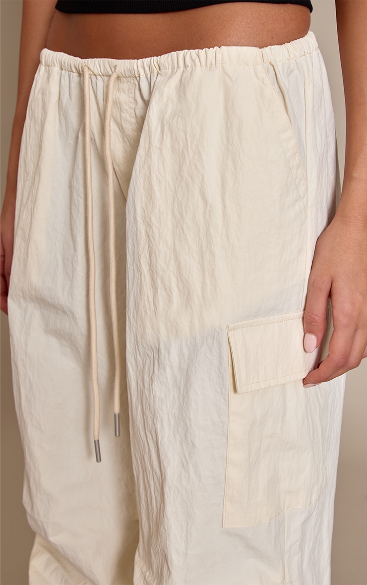 Cream Parachute Oversized Cargo Pocket Pant image 4