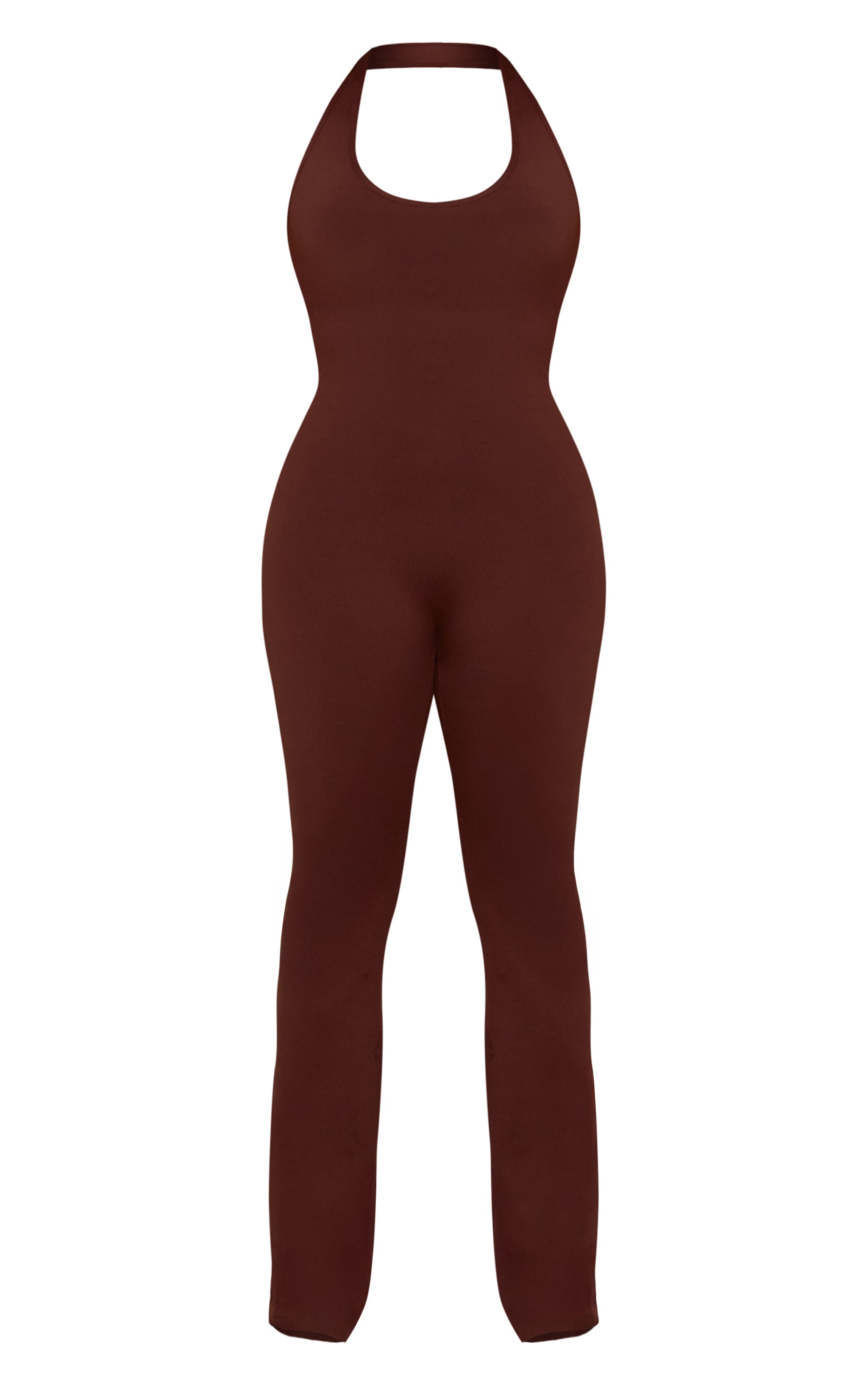 Shape Chocolate Sculpt Halter Neck Flare Jumpsuit image 5