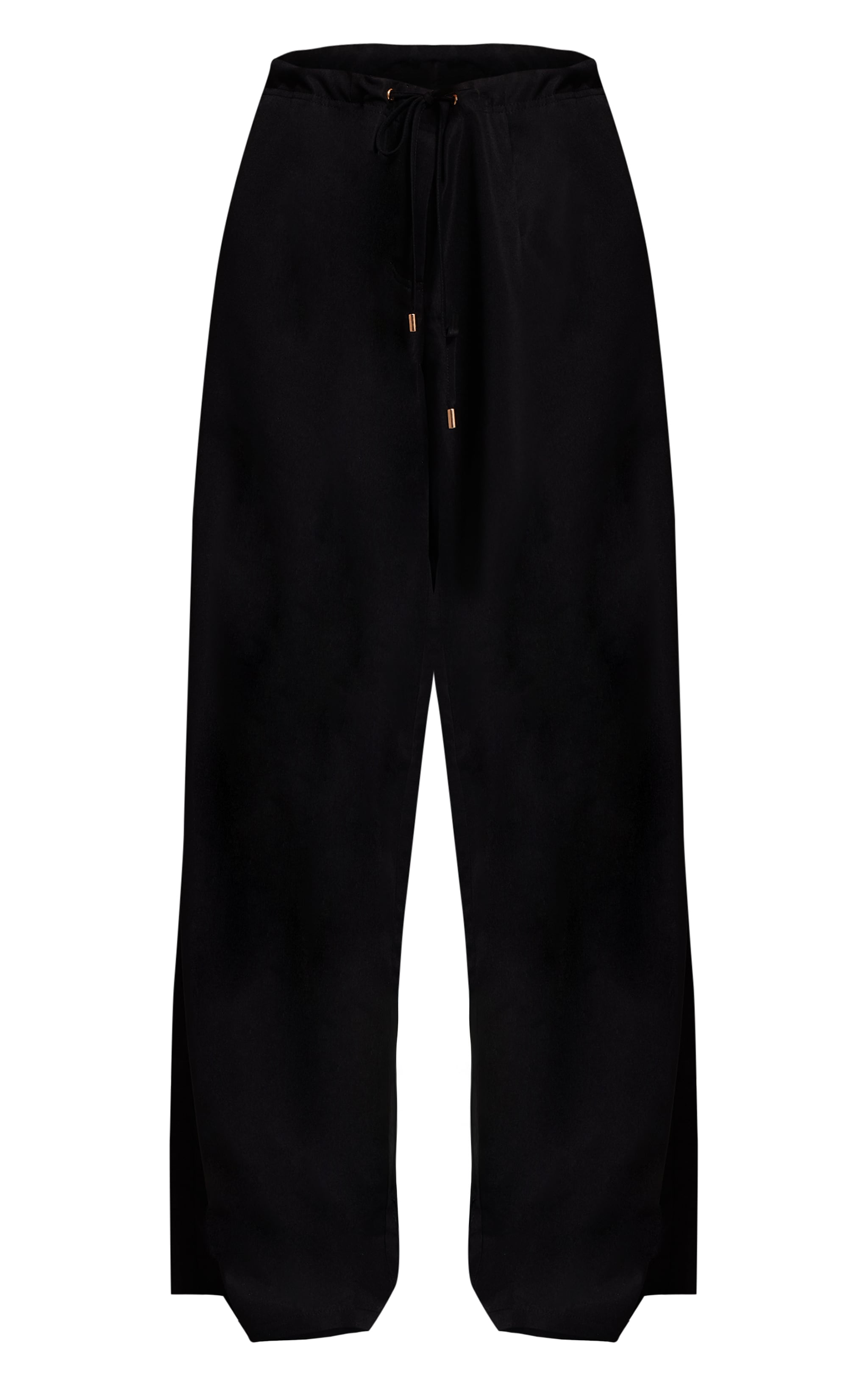 Black Oversized Drawstring Straight Leg Pant image 5