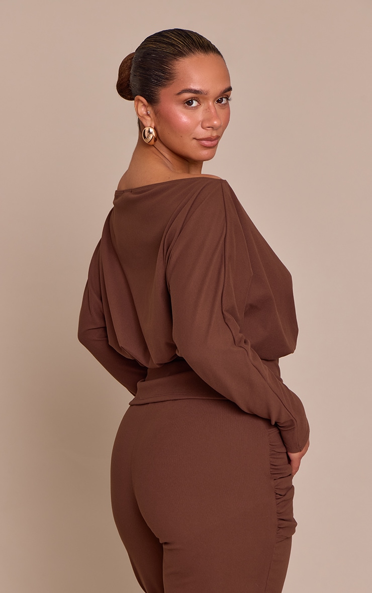 Shape Chocolate Soft Touch Ruched Bust Detail Top image 2
