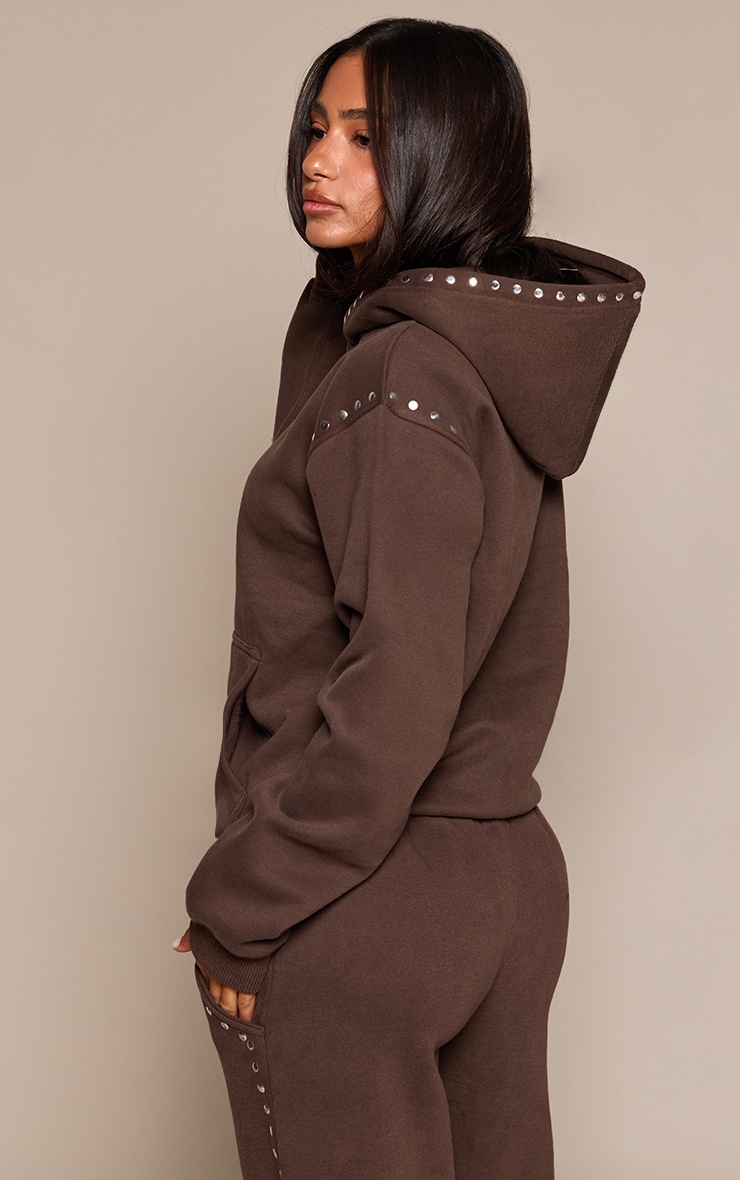 Petite Chocolate Stud Detail Hoodie image 2