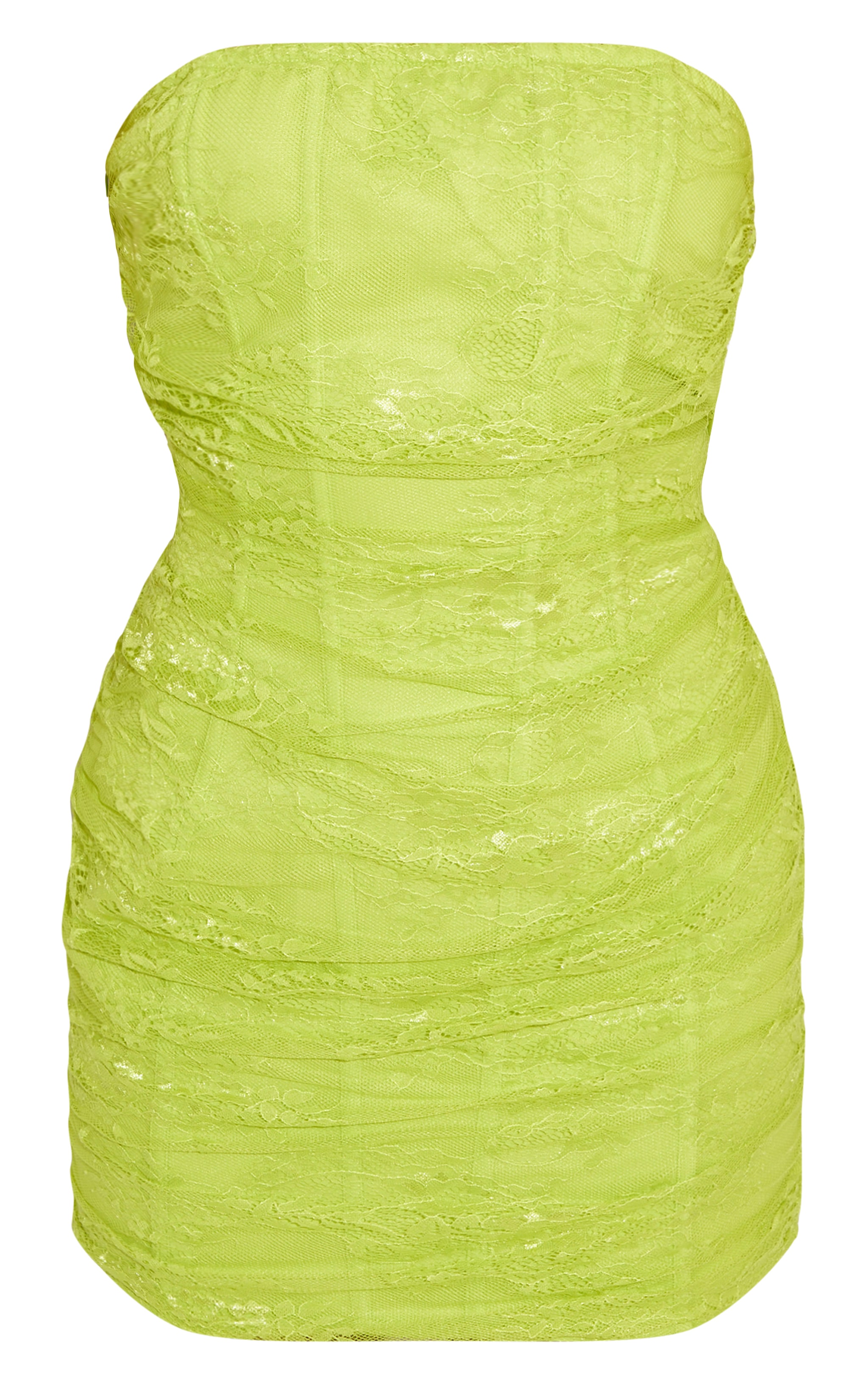 Robe moulante bustier en dentelle citron vert image 5