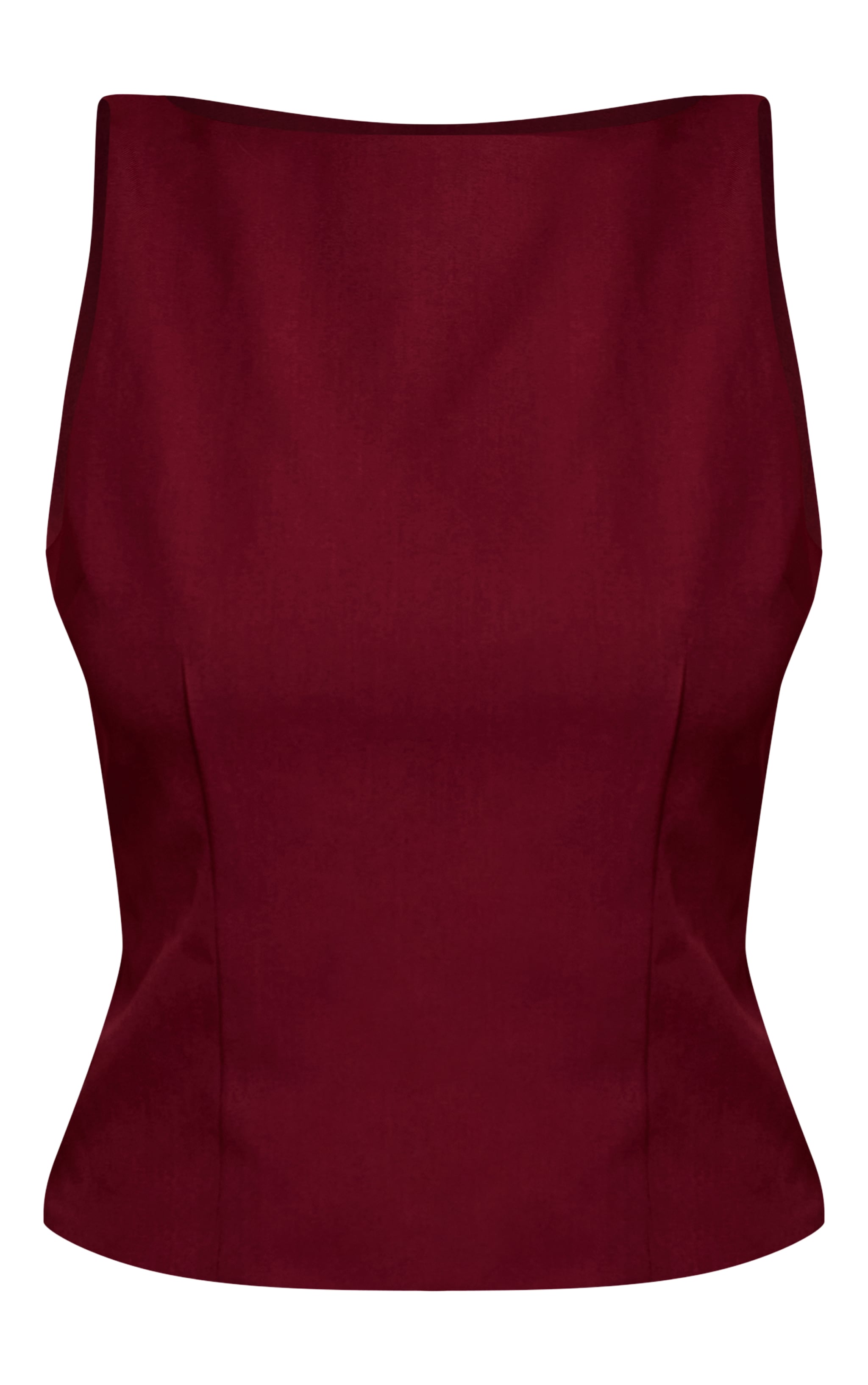 Wine Racer Neck Detail Top image 5