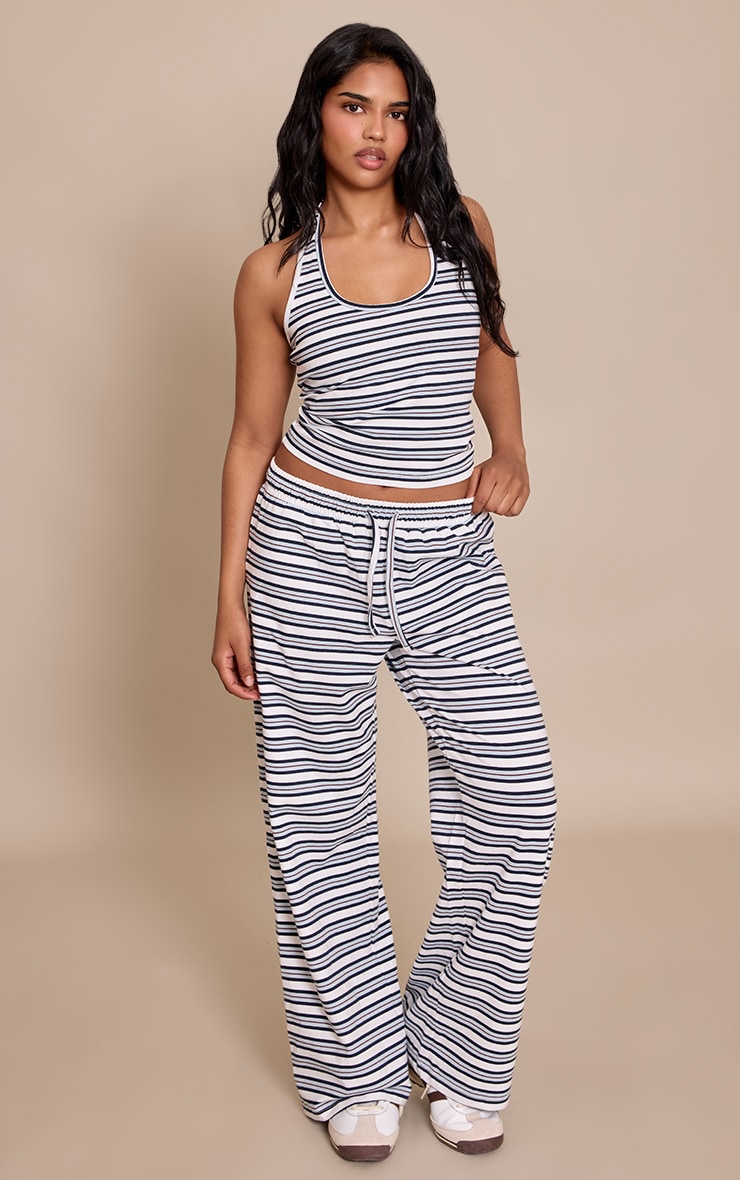 Petite Blue Striped Pants image 2