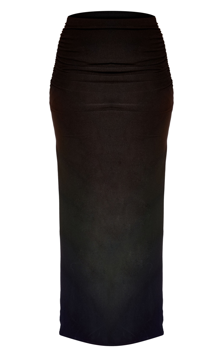 Black Soft Touch Ruched Back Maxi Skirt image 5