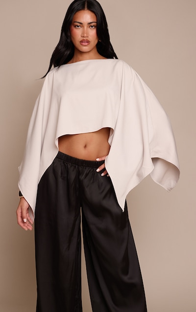 Cream Woven Cape Style Top