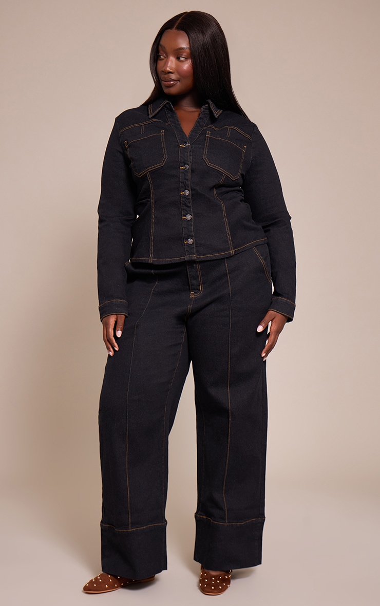 Plus Dark Indigo Turn Up Detail Jean image 1