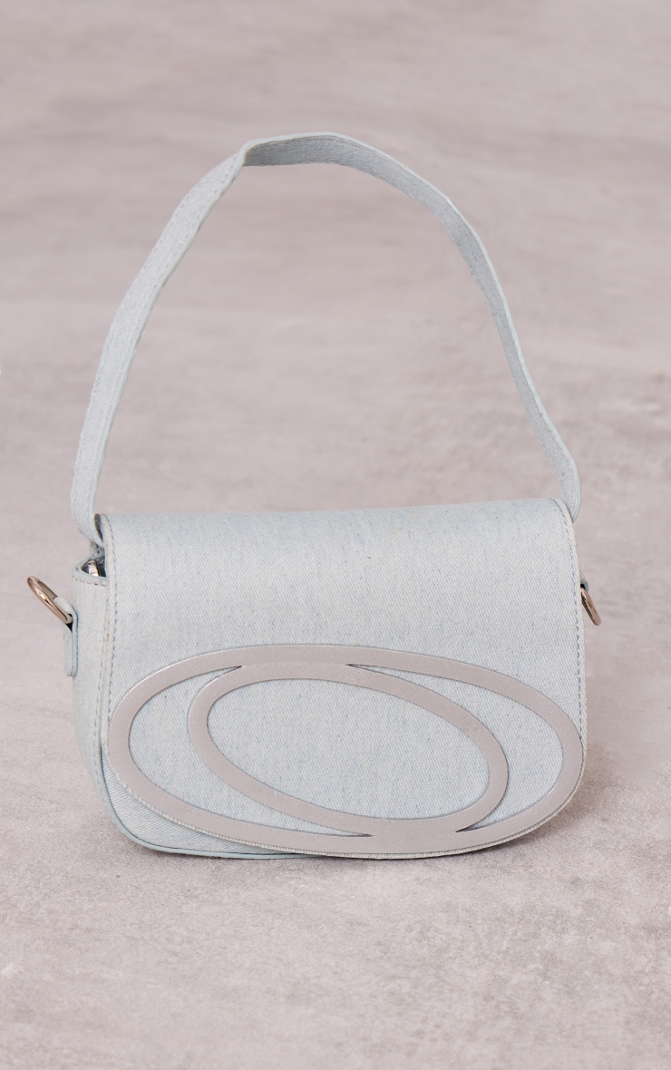 Denim Detailed Shape Shoulder Bag image 2