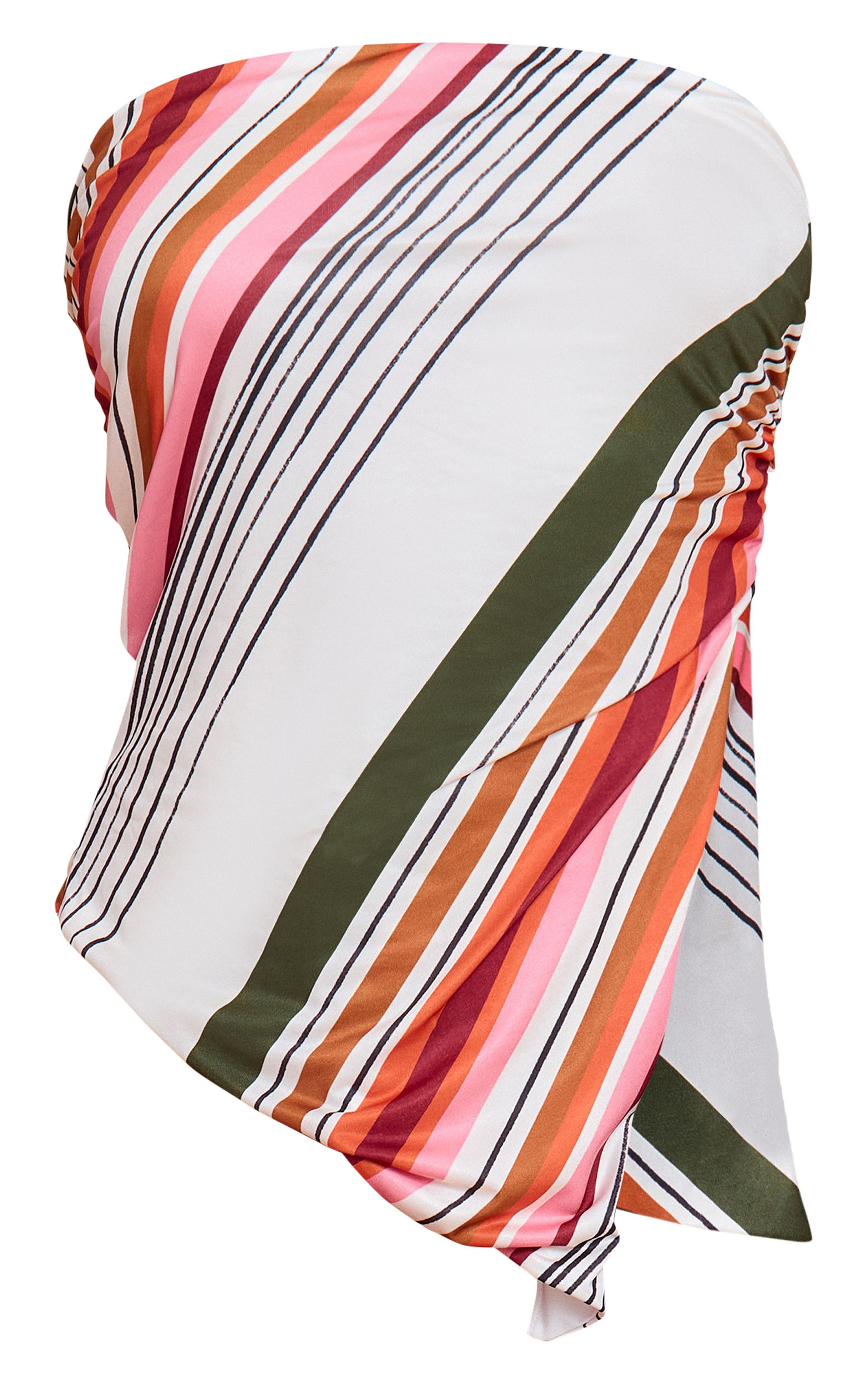 Multi Printed Striped Double Layer Slinky Split Side Bandeau image 5