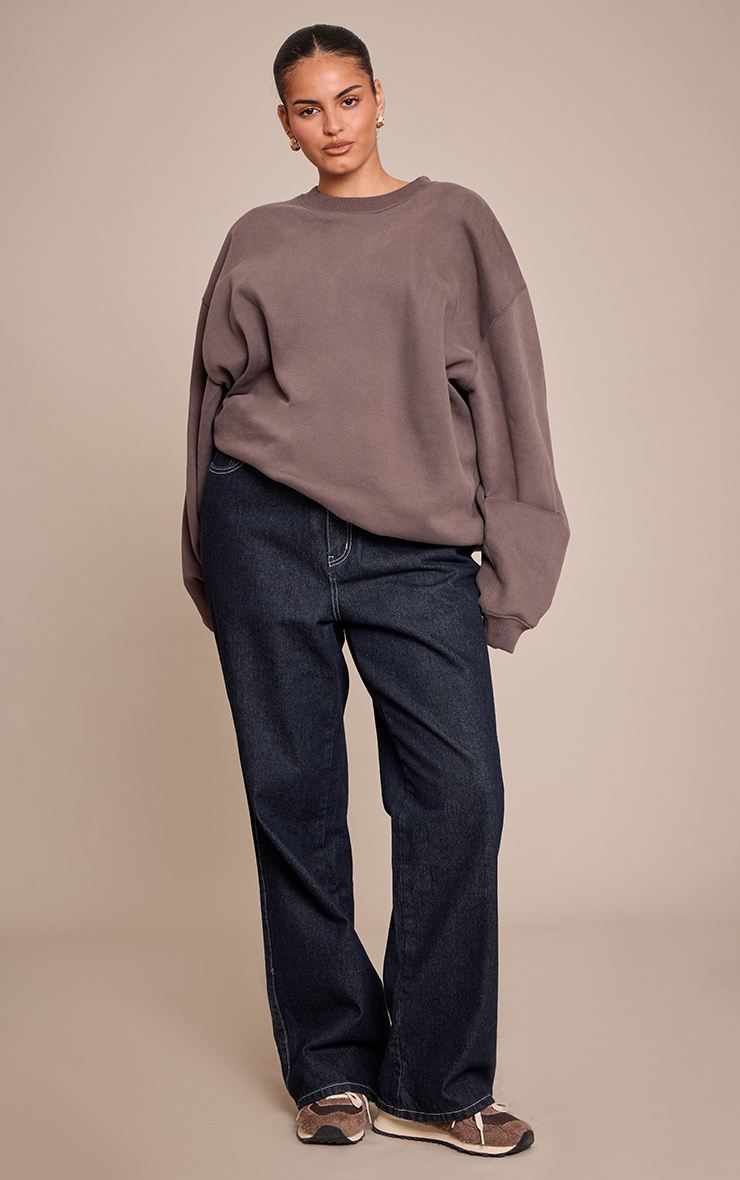 Plus Charcoal Cotton Fleece Pullover Sweatshirt image 3