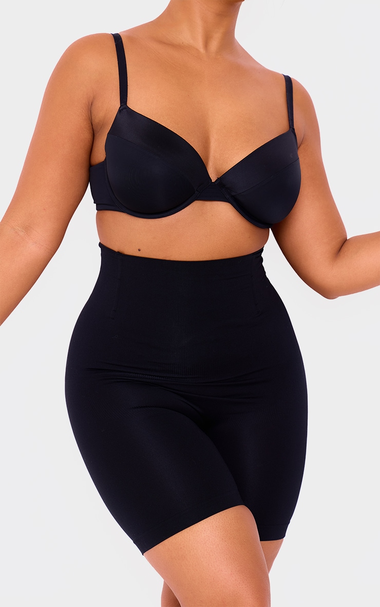 Plus Black Seamless High Waist Control Shapewear Shorts image 5