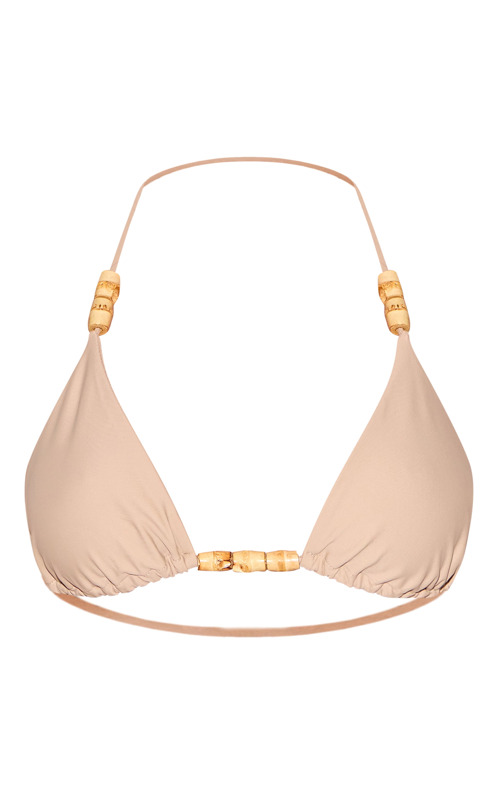 Sand Wooden Bead Triangle Bikini Top image 5