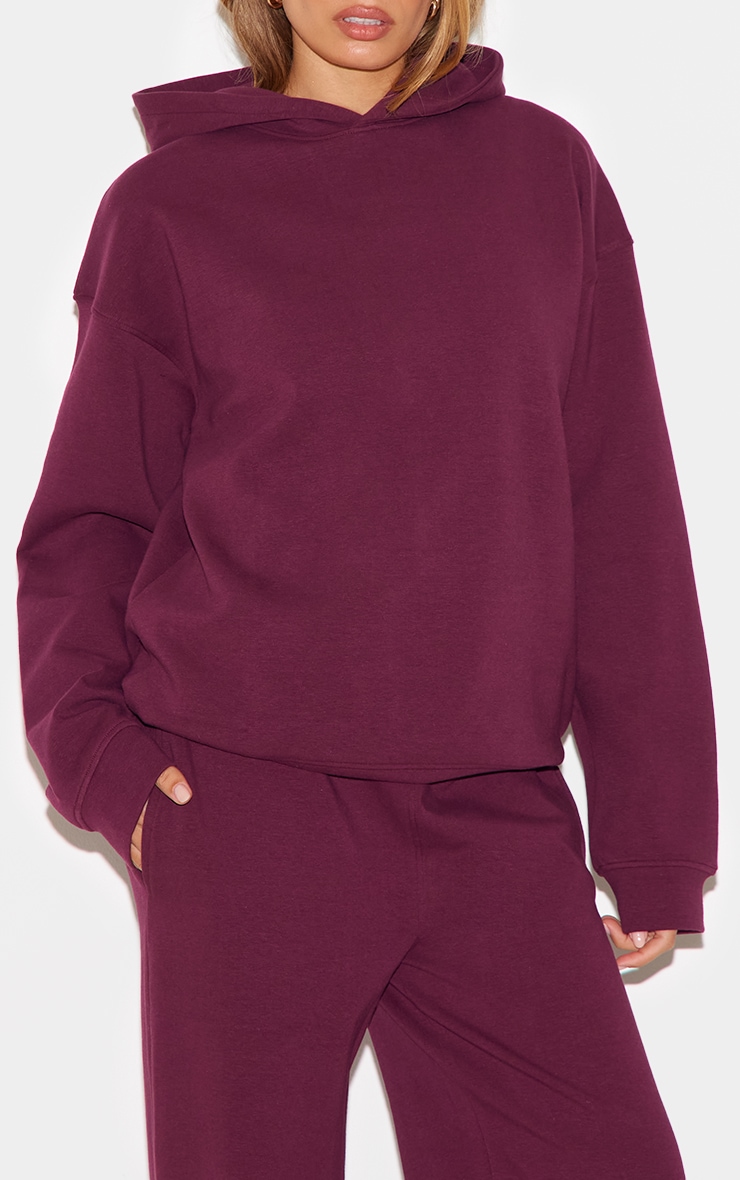 Plum Premium Interlock Oversized Hoodie image 4