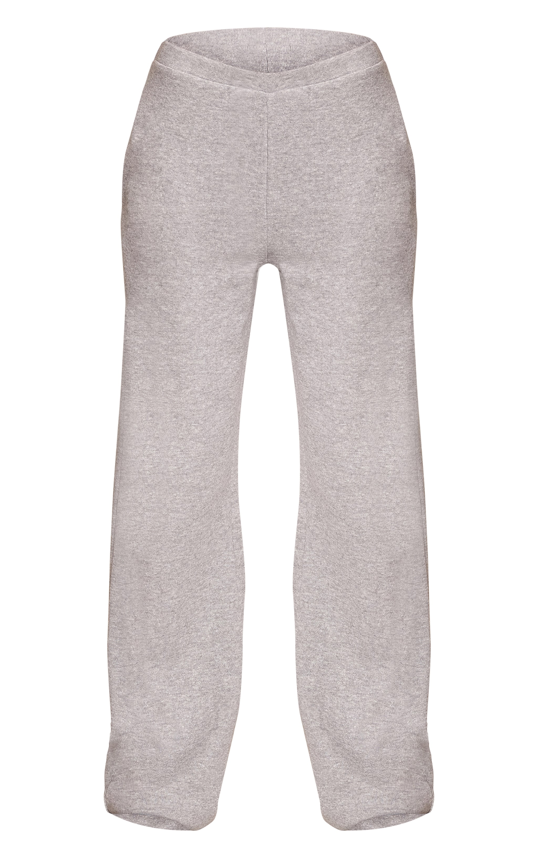 Tall Grey Marl Brushed Rib Straight Leg Pant image 5