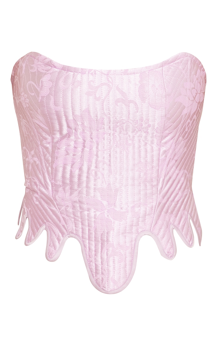 Lilac Embossed Cut Out Hem Corset image 5