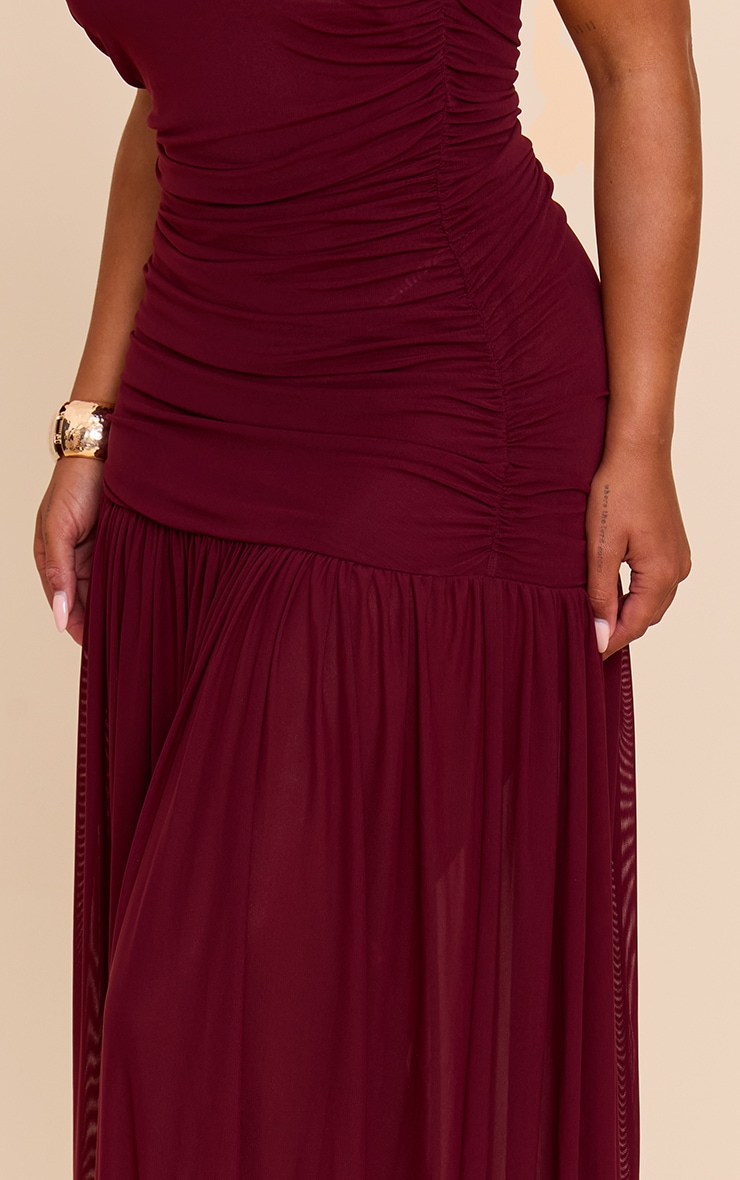 SHAPE PLUM Ruched Scarf Dropped Waist Maxi Dress image 4