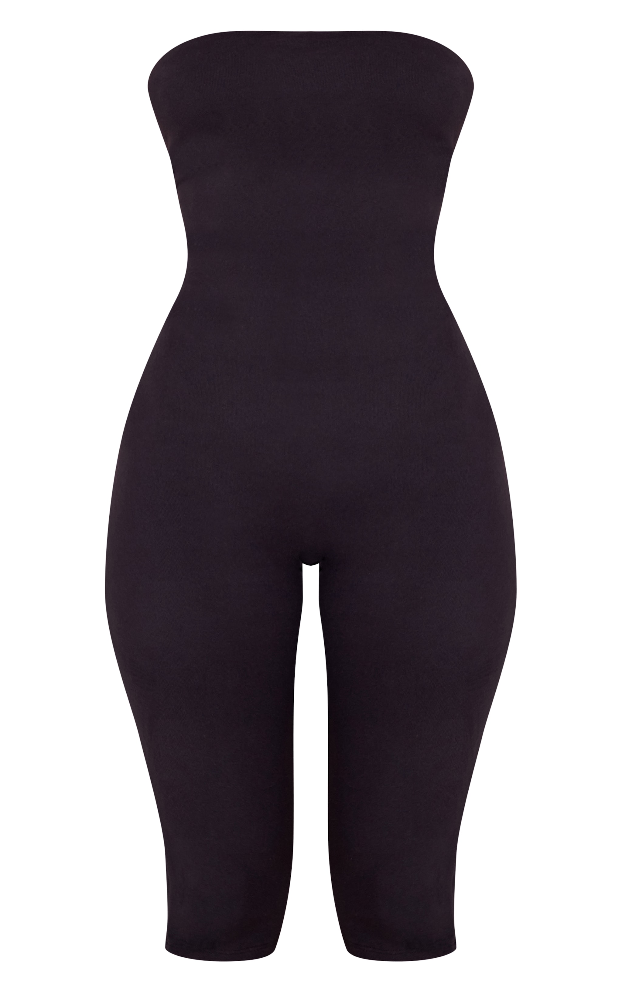 Petite Black Contour Jersey Bandeau Capri Catsuit image 5