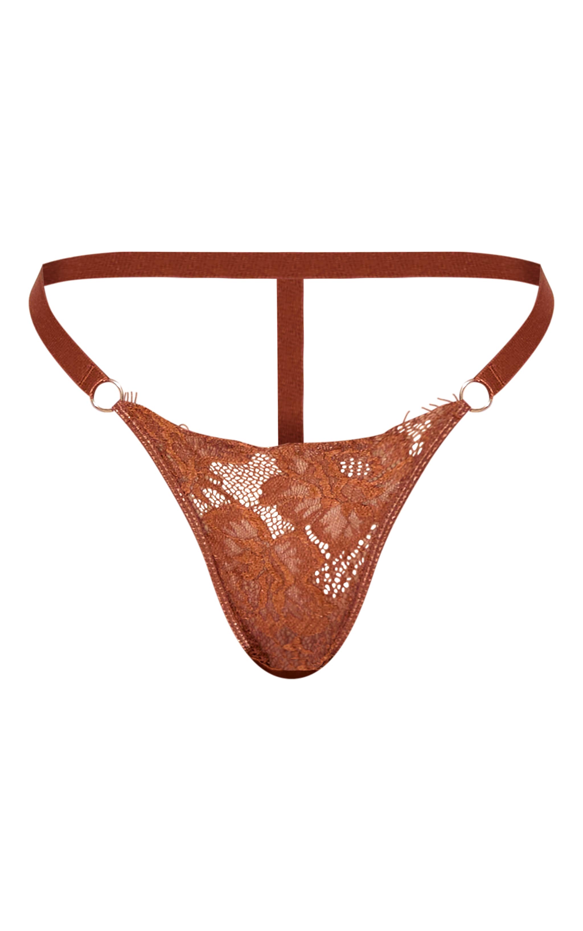 Brown Eyelash Lace Thong image 5