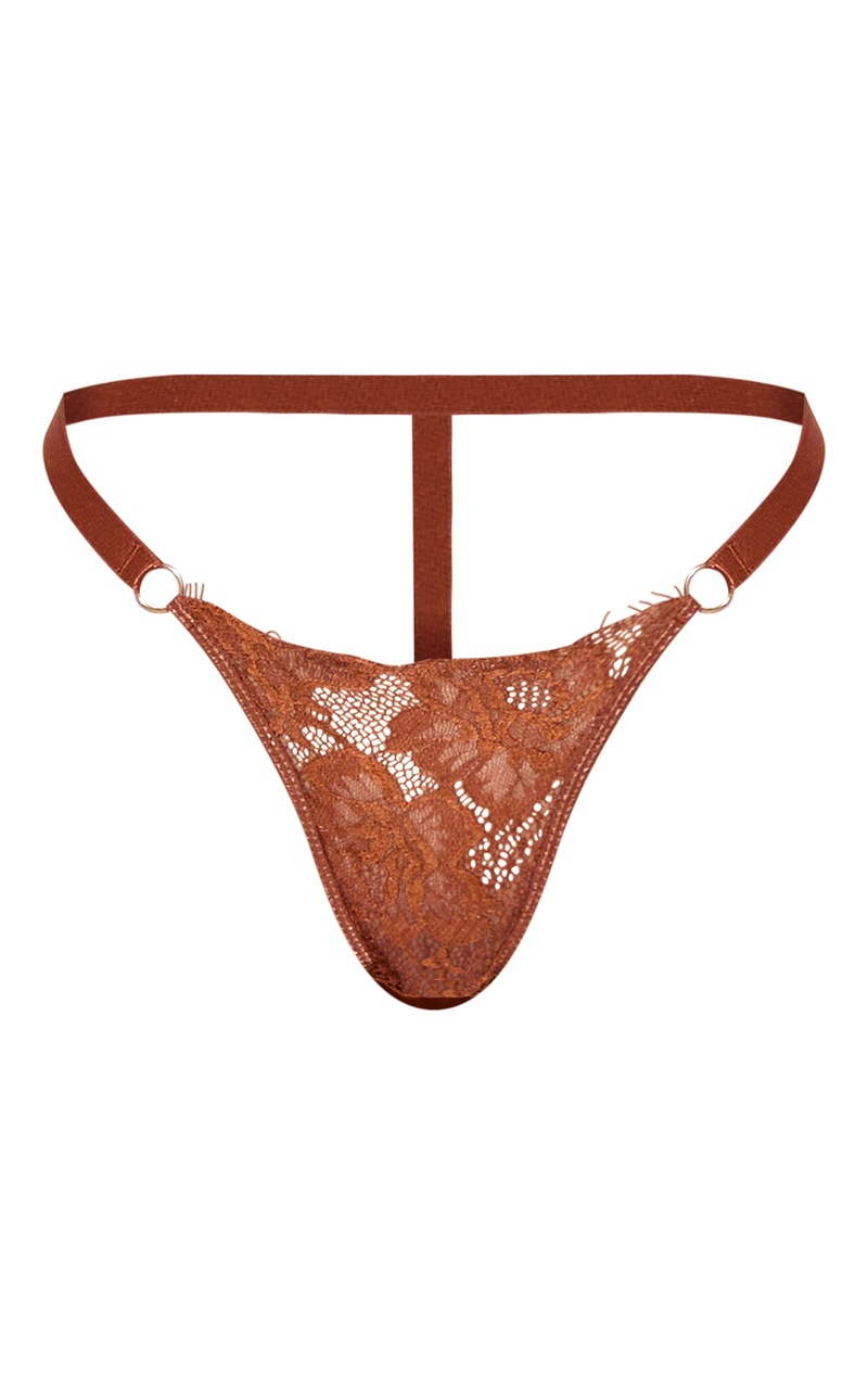 Eyelash Lace Slips With Thong