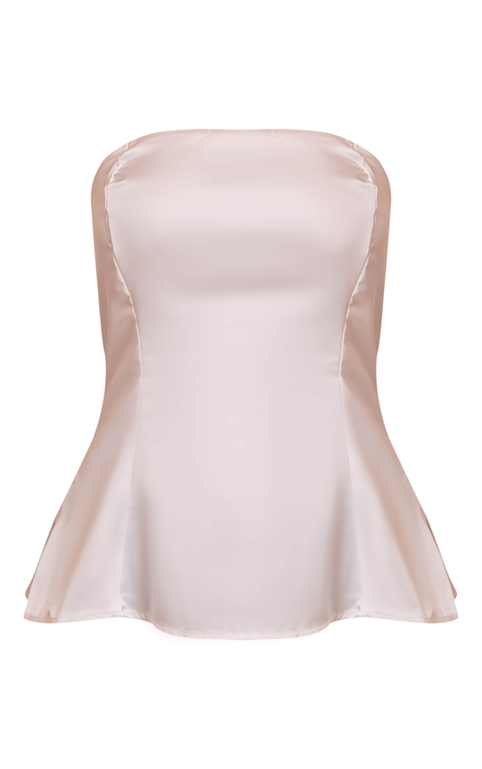 Top bandeau long en matière satinée crème image 5