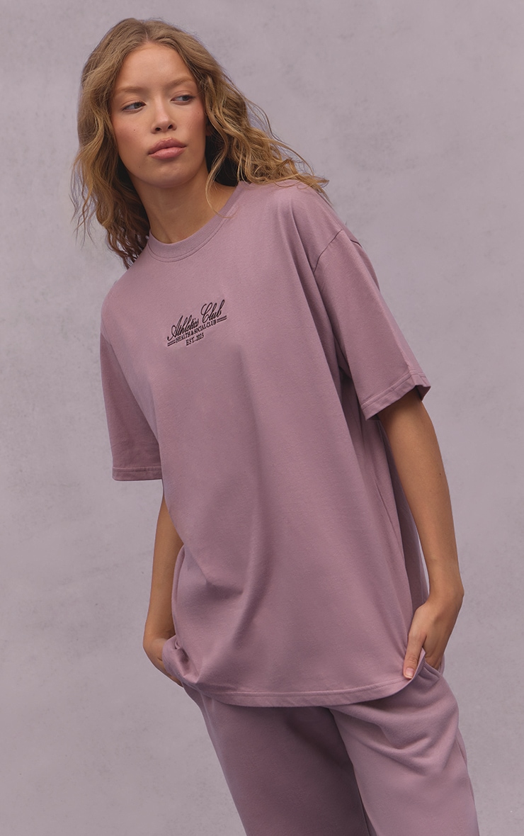 T-shirt oversize mauve imprimé "Athletics Club" image 4