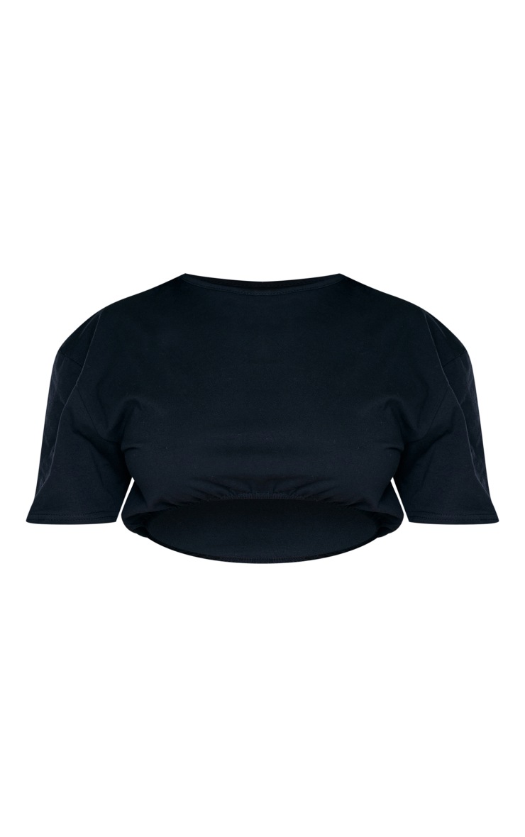 Shape Black Cotton Elasticated Hem T Shirt PrettyLittleThing SA