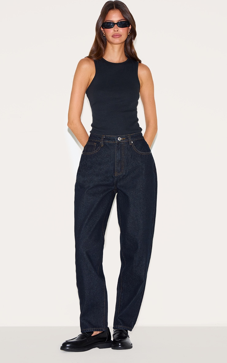 Dark Indigo High Waist Mom Jeans image 1