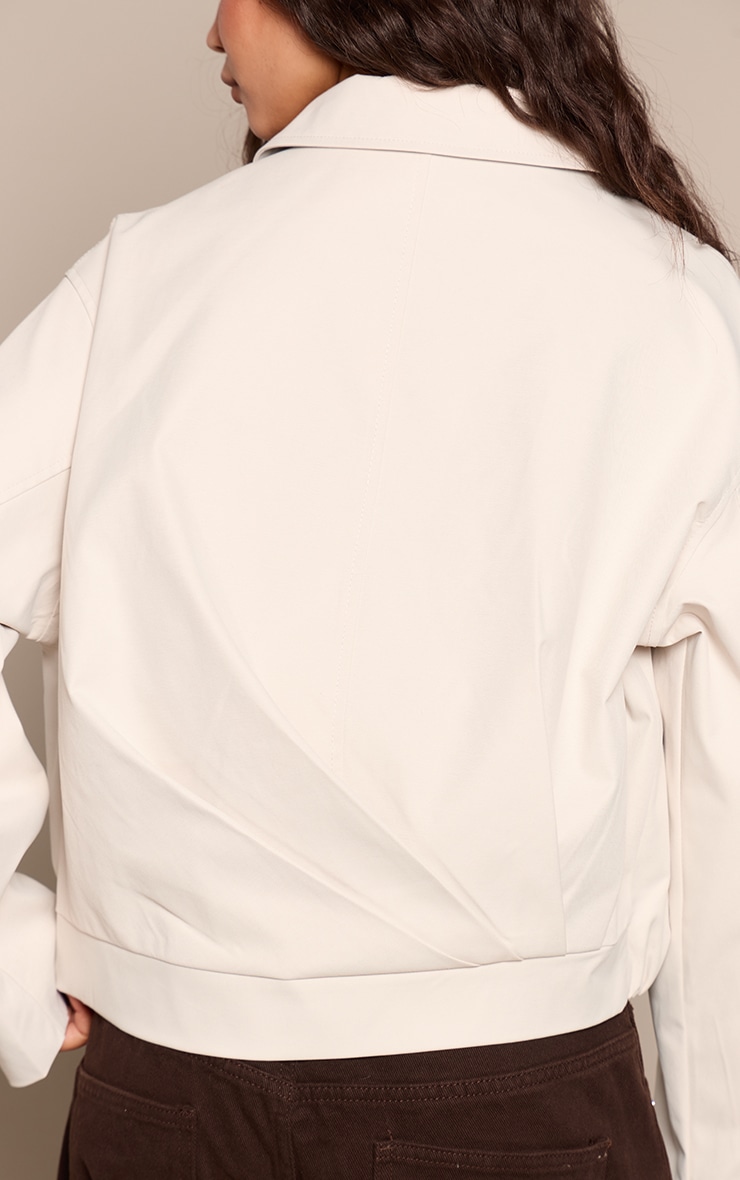 Stone Trench Fabric Gathered Hem Jacket image 4